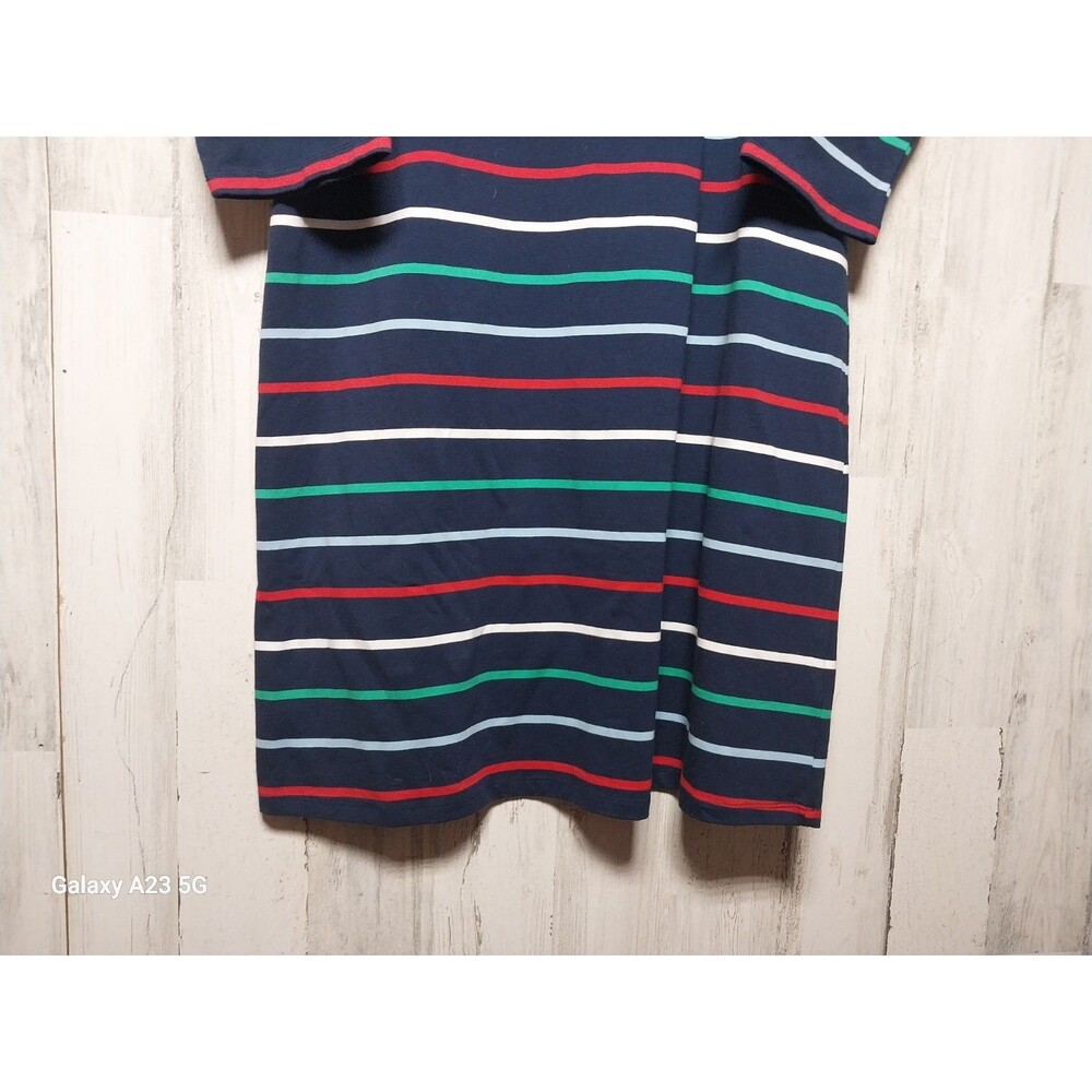 D&Co Denim And Company Women's Large Navy Multi Stripe Knit Dress - Picture 2 of 5
